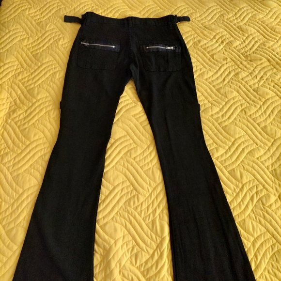 Goth N'Rock Denim Cargo with Rings & Zippers - Picture 2 of 10